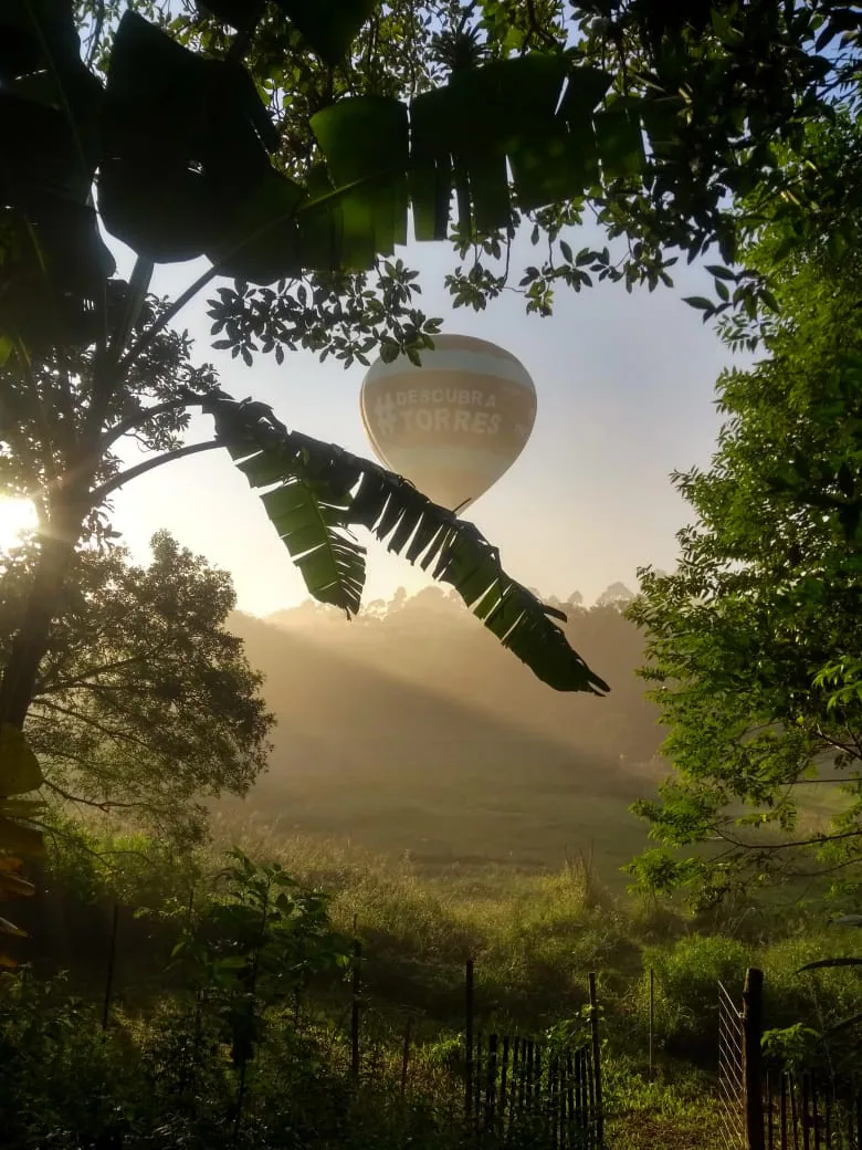 Balão visto entre a vegetação do Nosso Sítio