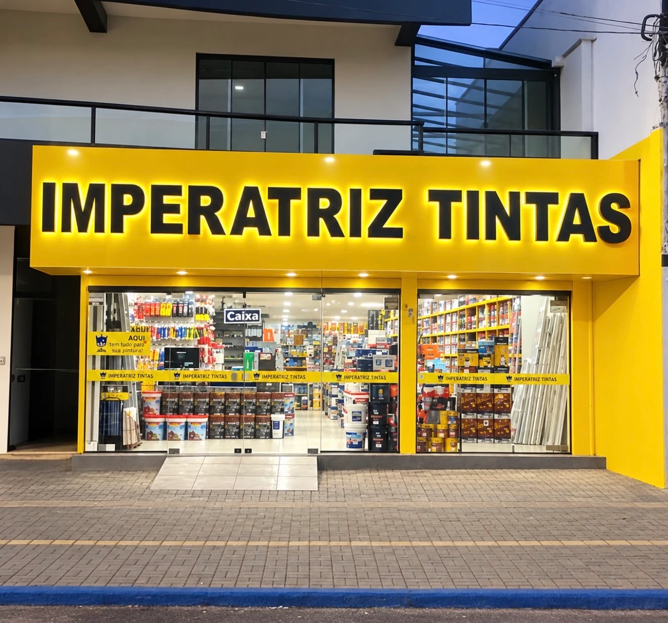 Fachada e entrada da Imperatriz Tintas